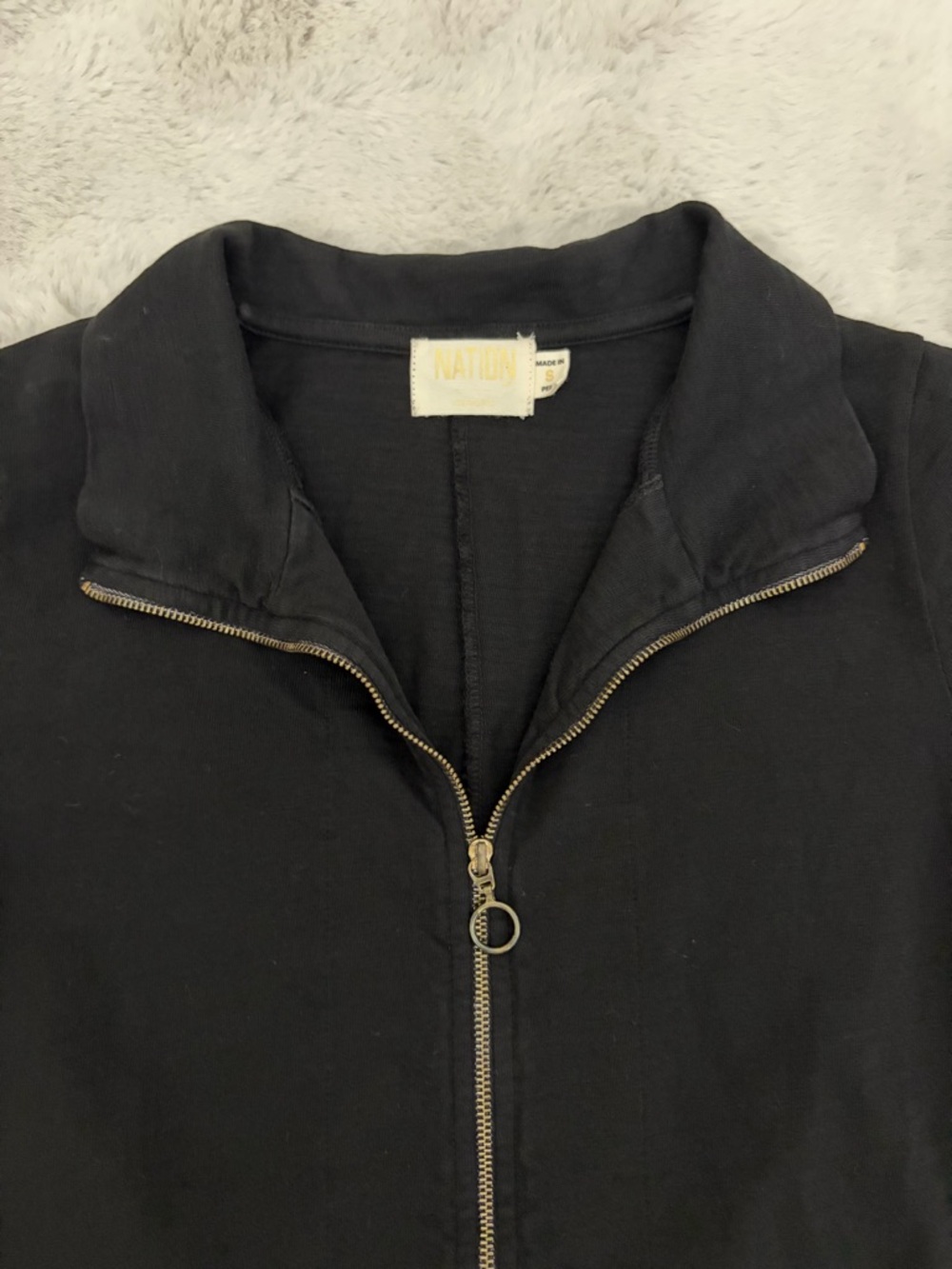 Nation LTD Lex Romper Black Zip Front Collared Short Sleeve Utility Playsuit S - Picture 4 of 12